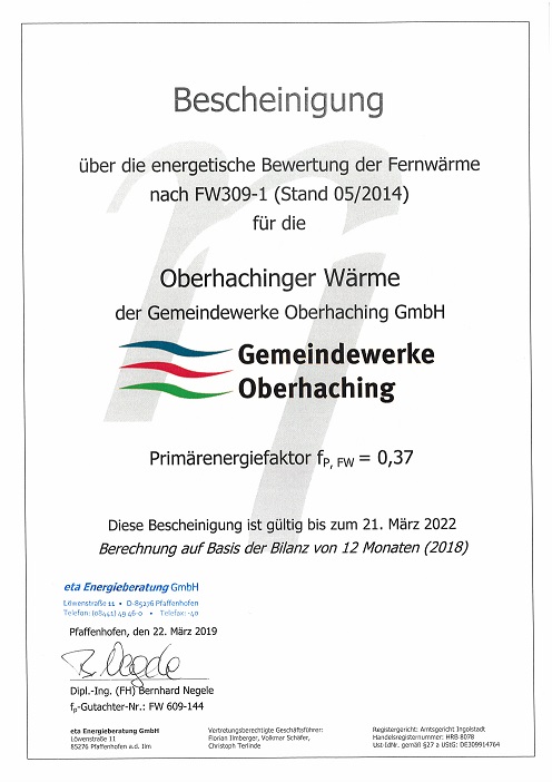 PEF Zertifikat 2019